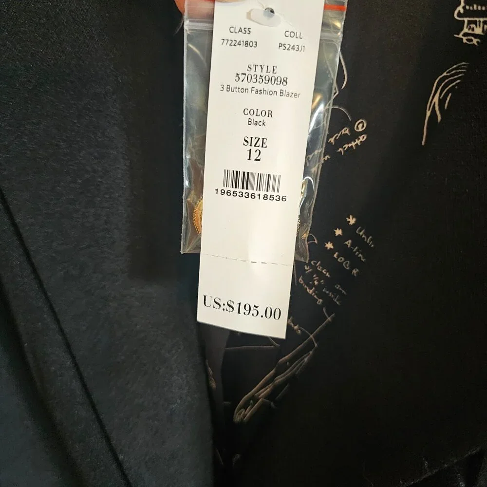 NWT | White House Black Market 3-Button Fashion Blazer | Black | 12 - Picture 7 of 12